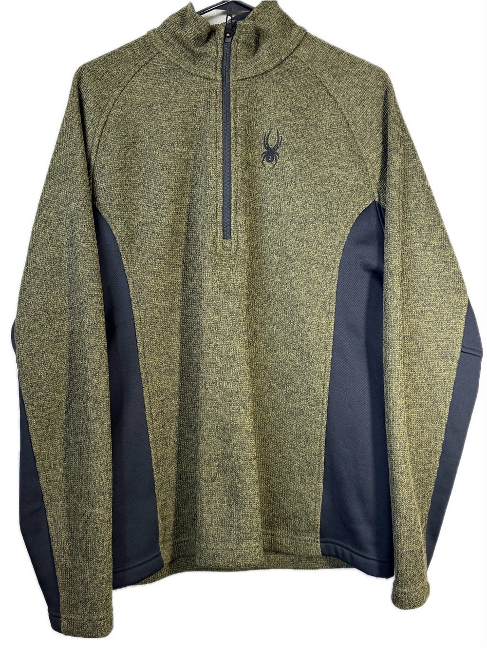 Spyder Olive Green and Navy Half-Zip Jacket size Medium polyester